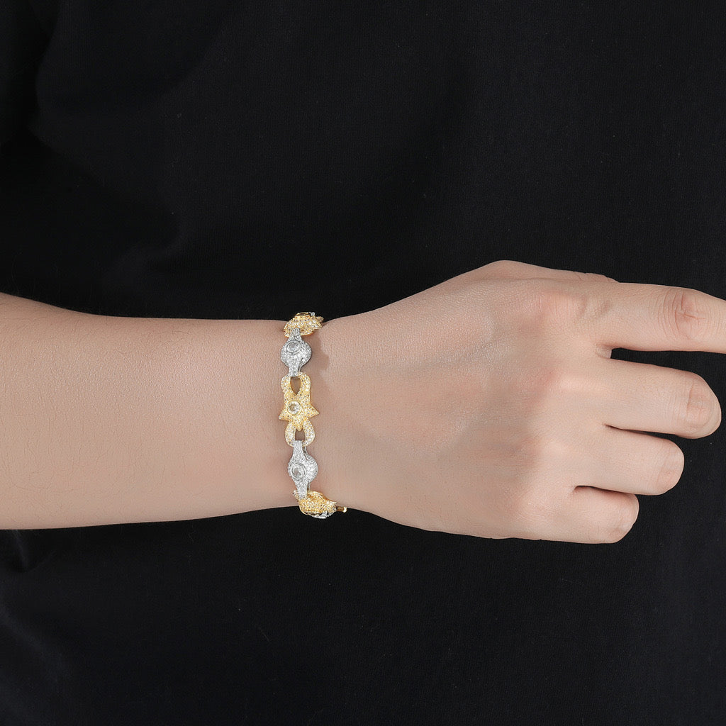 Two-Tone Guardian Eye Link Bracelet