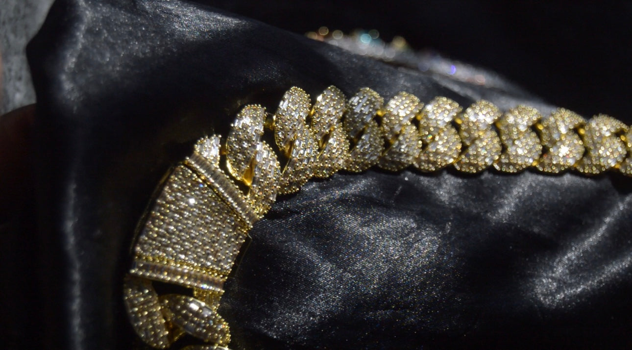 14k Gold Bane Cuban Link Baguette