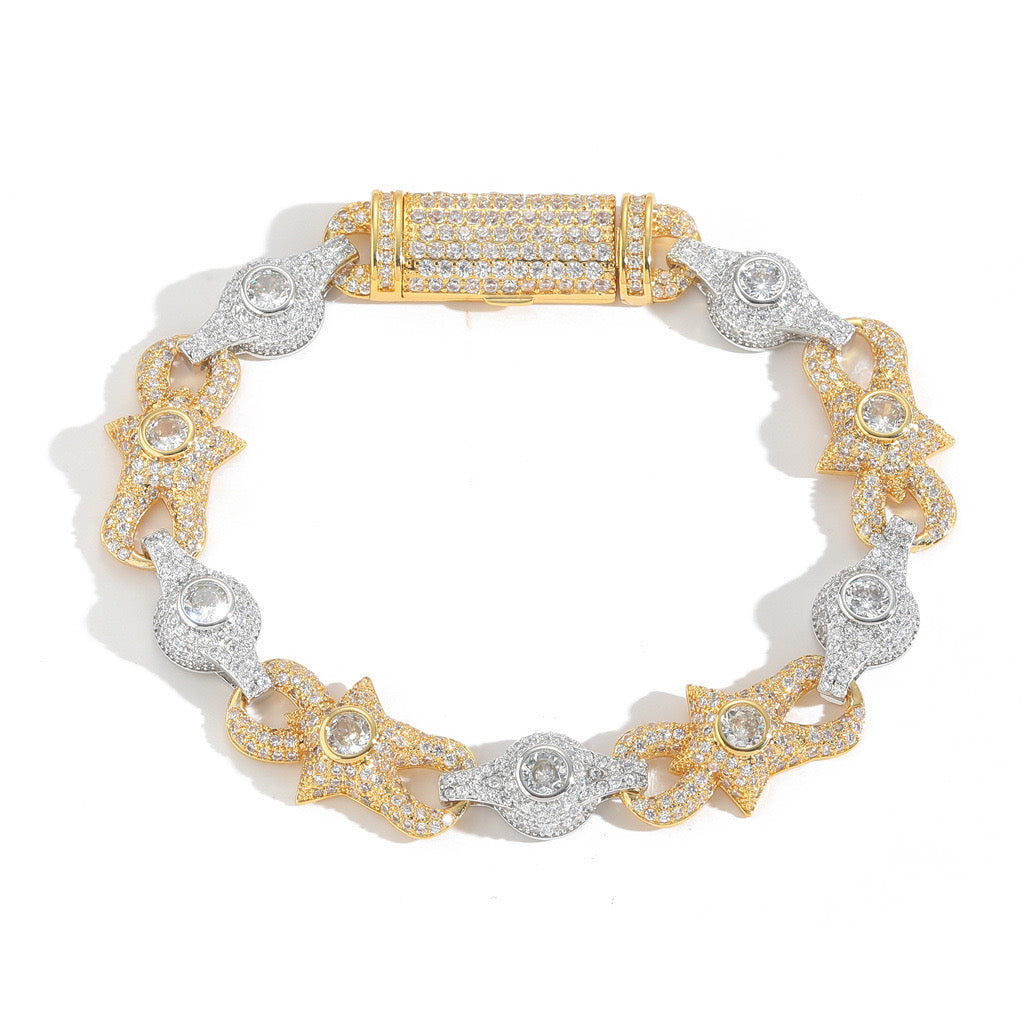 Two-Tone Guardian Eye Link Bracelet