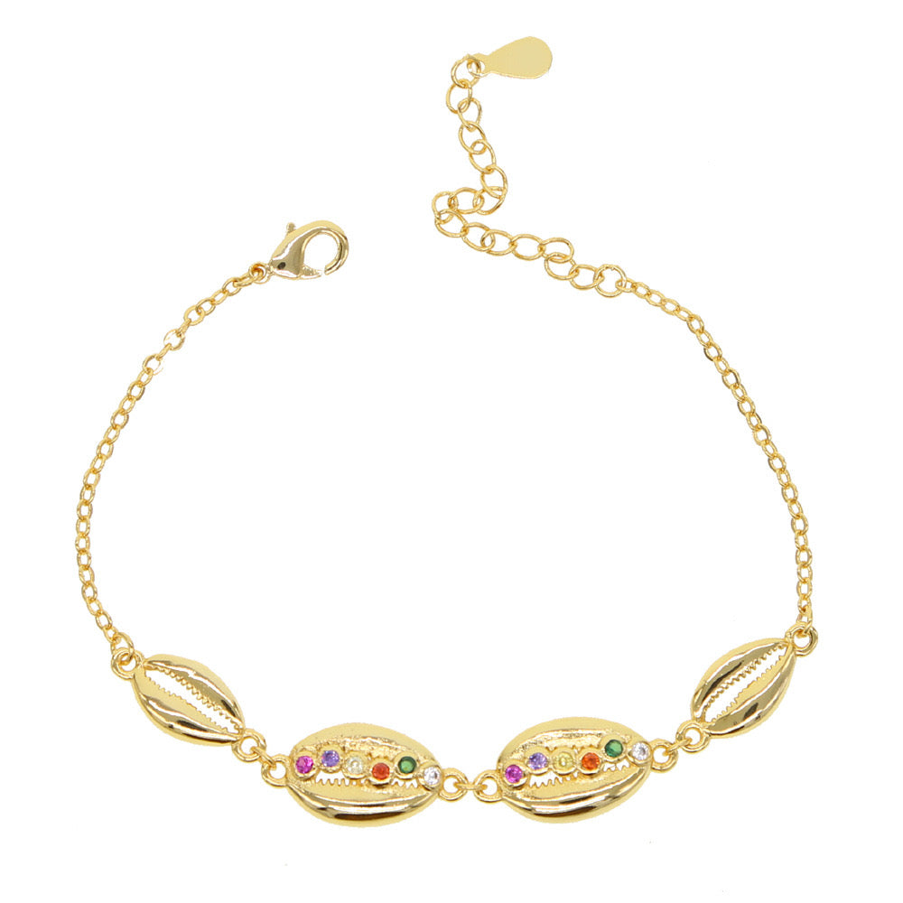 Ocean Heart Cowrie Bracelet — Gold Plated