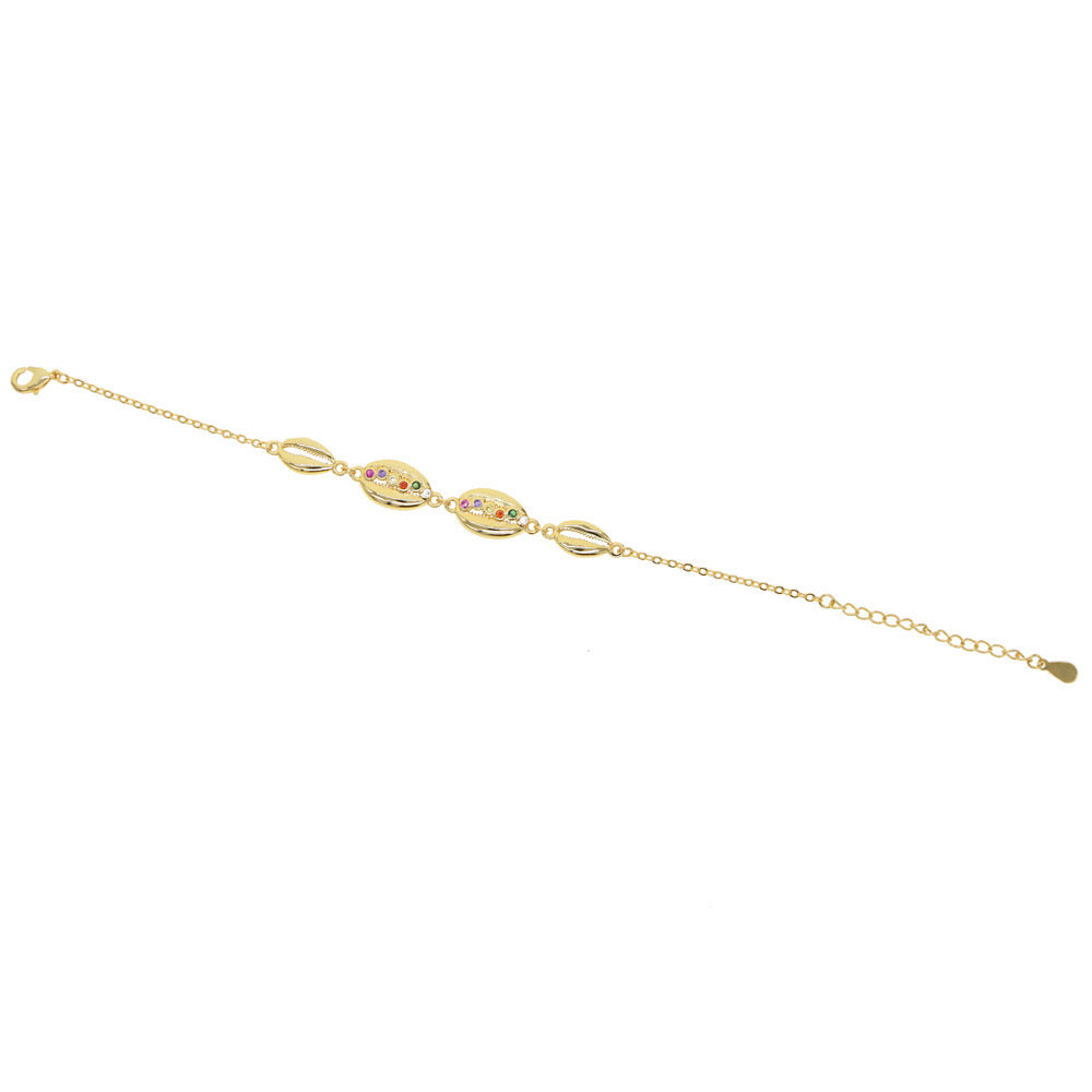 Ocean Heart Cowrie Bracelet — Gold Plated