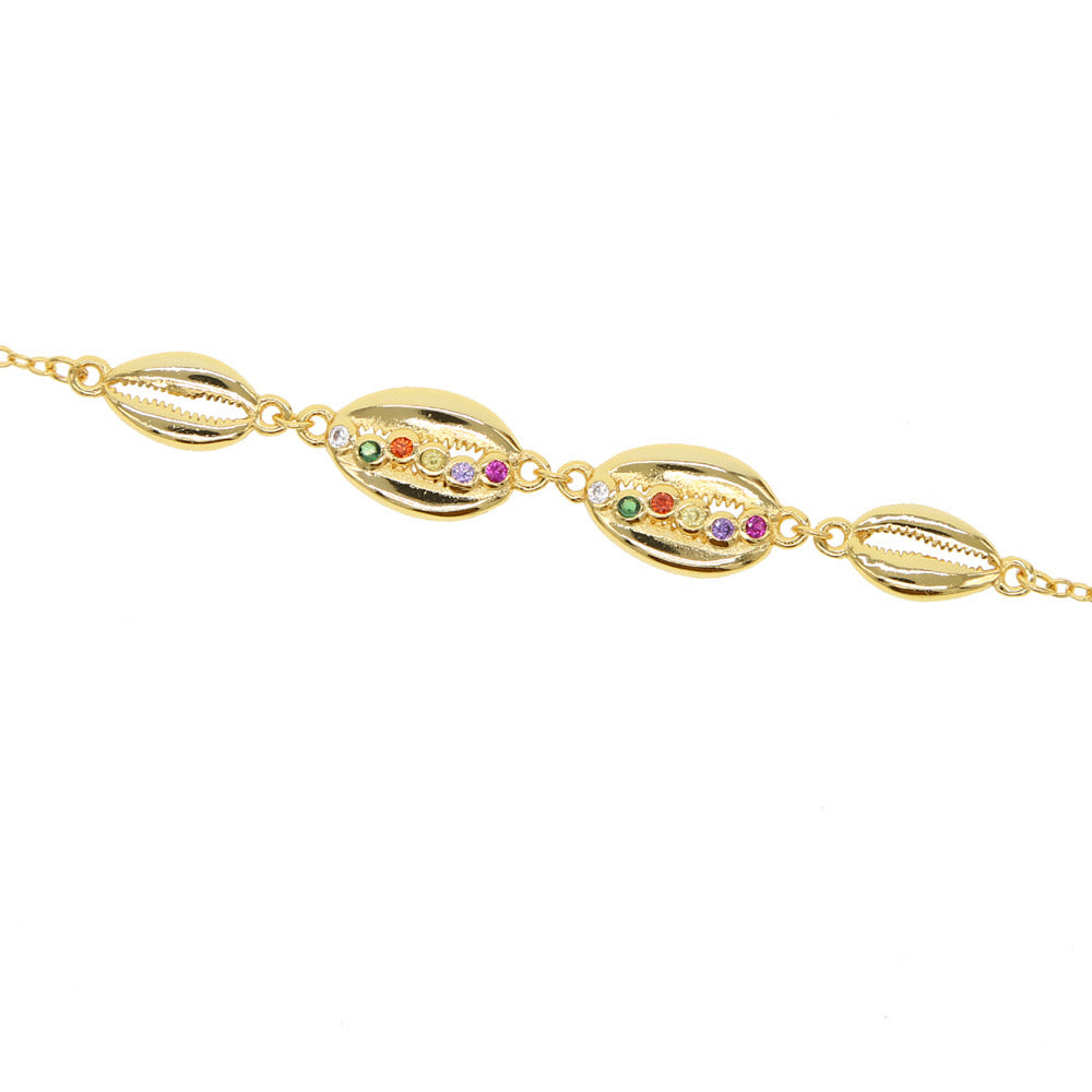 Ocean Heart Cowrie Bracelet — Gold Plated