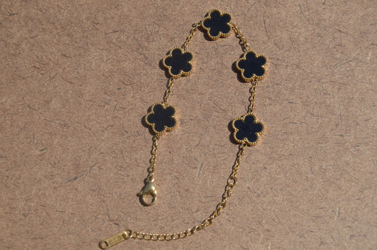 14k Gold Clover Bracelet