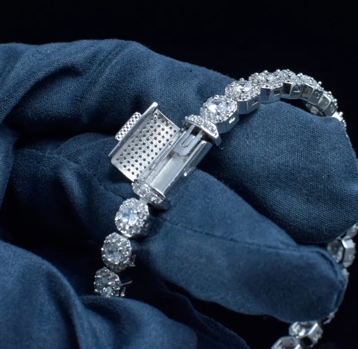 Aurora Ice Barrel-Clasp Tennis Bracelet