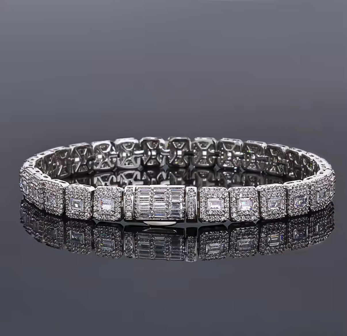 Iced Baguette Link Tennis Chain / Bracelet