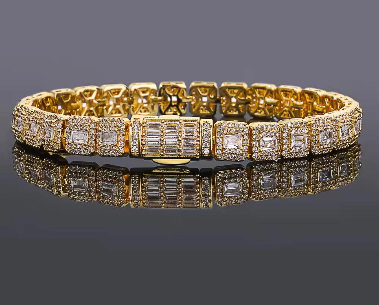 Iced Baguette Link Tennis Chain / Bracelet