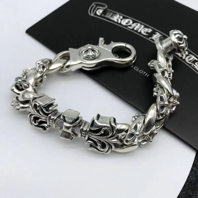 Chrome heart inspired bracelet